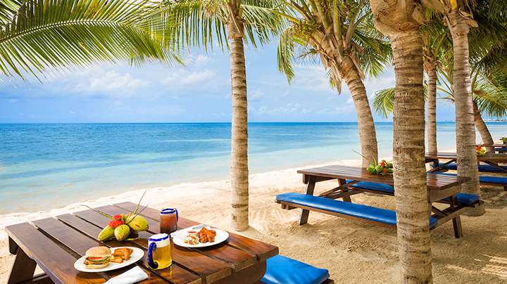 Ocean side picnic scenery at azul beach resort riviera cancun